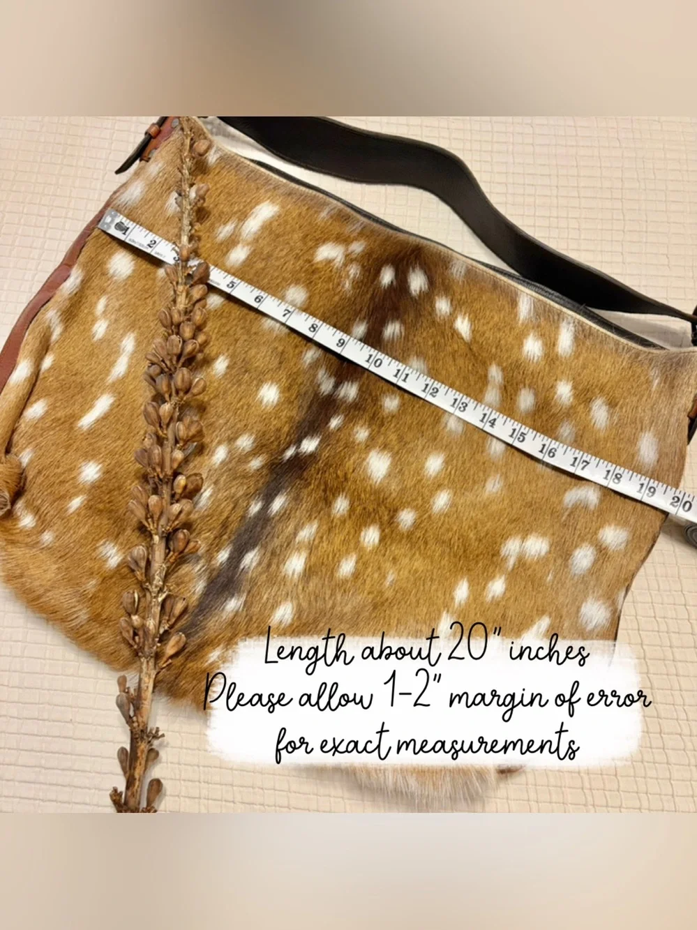 Lucchese Large Axis Deer Hair & Hide Hobo Shoulder Bag
